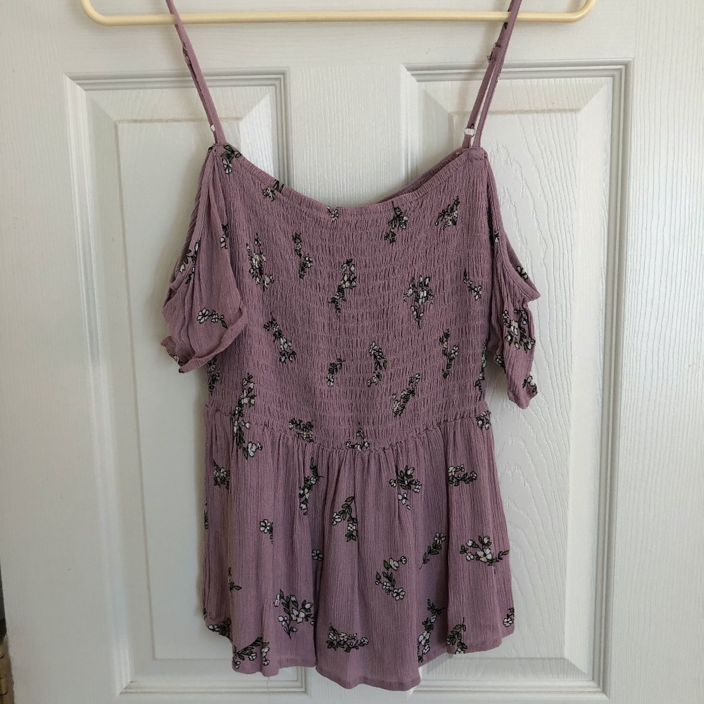 Woman off the shoulder top with flower design